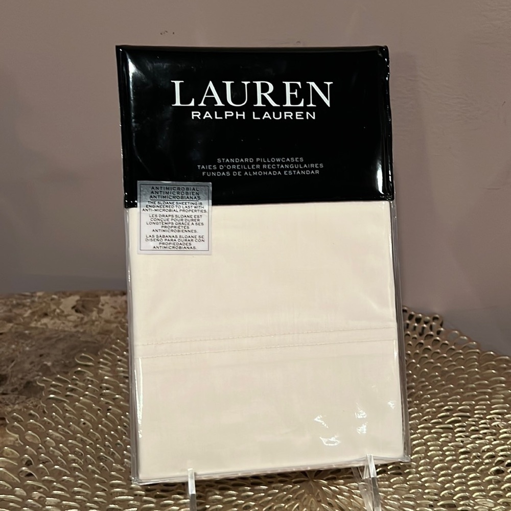 Ralph Lauren Sloane Ivory Set/2 Pillowcase Set